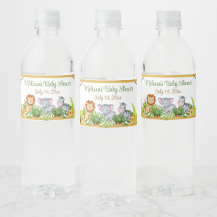 Etiqueta Para Botella De Agua Baby Shower de Safari Animal Jungle