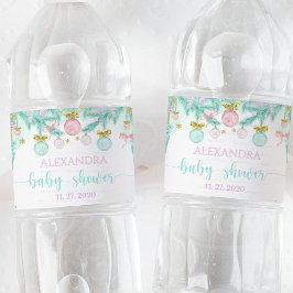 Etiqueta Para Botella De Agua Baby Shower de Santa Bebé