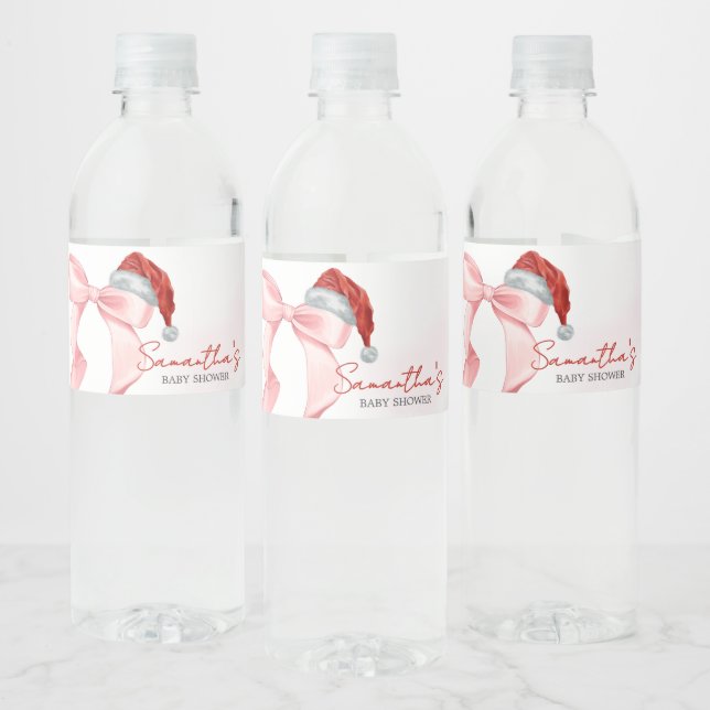 Etiqueta Para Botella De Agua Baby Shower de Santa Winter (Botellas)