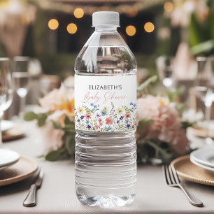 Etiqueta Para Botella De Agua Baby Shower de Wilflower Butterfly Garden
