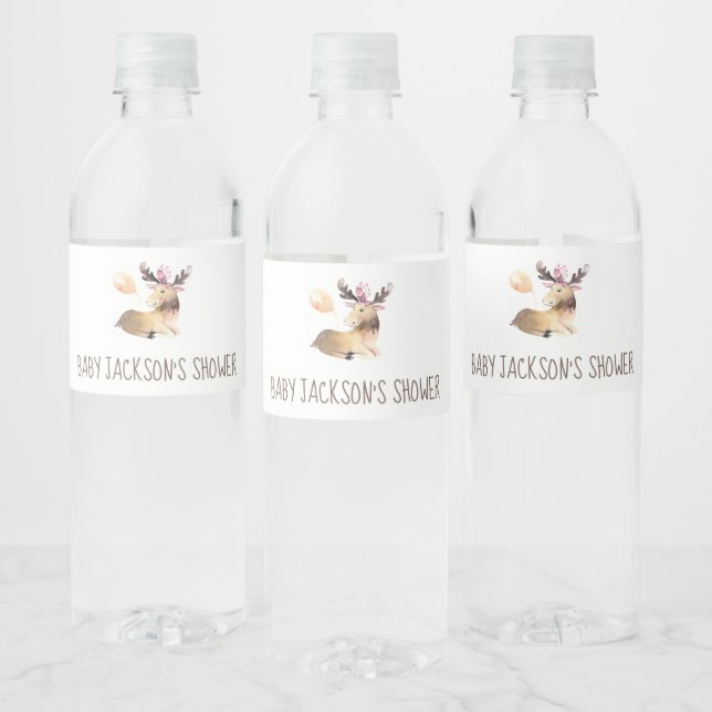 Etiqueta Para Botella De Agua Baby Shower de Woodland Animals (Botellas)