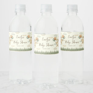 Etiqueta Para Botella De Agua Baby Shower Floating Bear Adventures