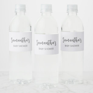 Etiqueta Para Botella De Agua Baby Shower moderno con saludo minimalista
