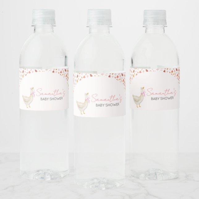 Etiqueta Para Botella De Agua Baby Shower rosado y tonto (Botellas)