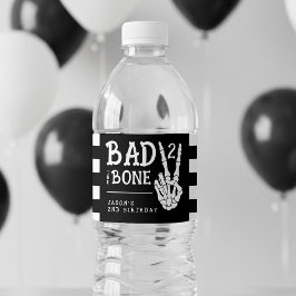 Etiqueta Para Botella De Agua Bad 2 the Bone Skeleton 2nd Birthday Party