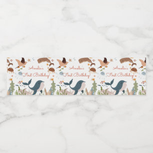 Etiqueta Para Botella De Agua Bajo el mar Ballena Mar Tiburón Vida de primer cum