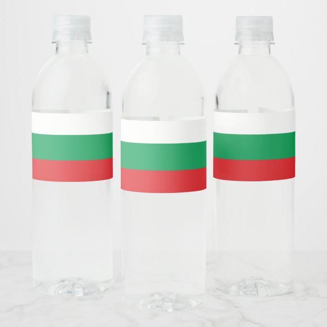 Etiqueta Para Botella De Agua Bandera de Bulgaria (Botellas)