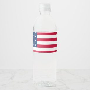 Etiqueta Para Botella De Agua Bandera estadounidense Etiqueta de botella de agua