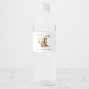 Etiqueta Para Botella De Agua Barras elegantes y ducha de novias con burbujas