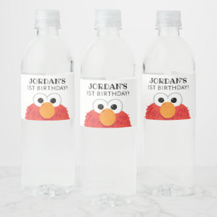 Etiqueta Para Botella De Agua Barrio Sésamo Elmo Birthday Chalkboard
