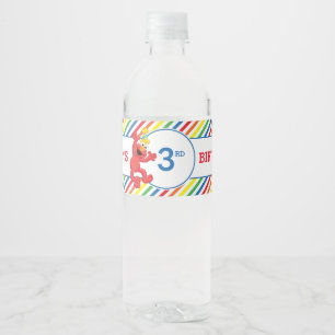 Etiqueta Para Botella De Agua Barrio Sésamo   Elmo - Cumpleaños del Arcoiris