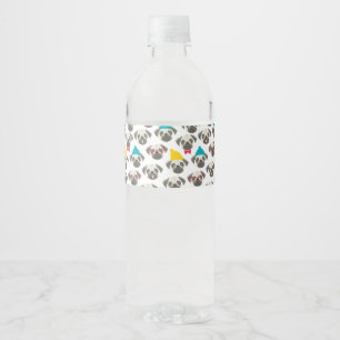 Etiqueta Para Botella De Agua Barro amasado - perro lindo en navidad