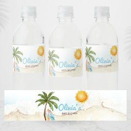 Etiqueta Para Botella De Agua Beach Surf Baby on Board Baby Shower