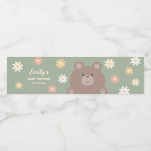 Etiqueta Para Botella De Agua Beary Cute Teddy Bear Spring Baby Boy Baby Shower