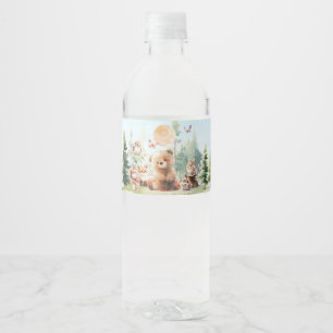 Etiqueta Para Botella De Agua Beary Cute Woodland Baby Shower
