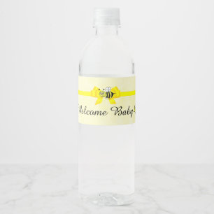 Etiqueta Para Botella De Agua Bebé Bebé Amarillo Láminas de agua