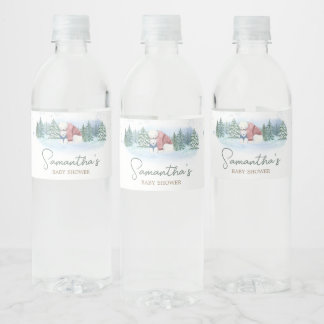 Etiqueta Para Botella De Agua Bebé de invierno hace frío fuera de Baby Shower