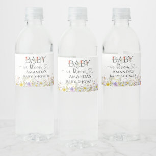 Etiqueta Para Botella De Agua Bebé En Bloom Elegante Baby Shower