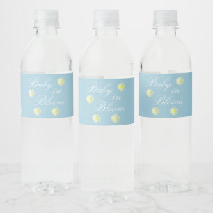 Etiqueta Para Botella De Agua Bebé en el Baby Shower de Bloom
