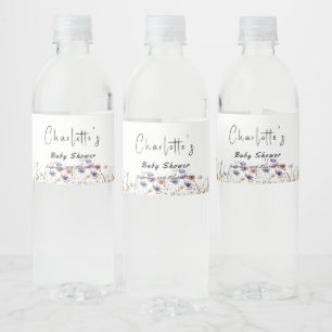 Etiqueta Para Botella De Agua Bebé en Flor Baby Shower de Flores Silvestres