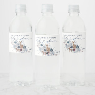 Etiqueta Para Botella De Agua Bebé frío afuera del Baby Shower de venados floral