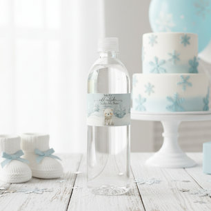 Etiqueta Para Botella De Agua Bebé, hace frío fuera Polar Bear baby shower