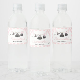 Etiqueta Para Botella De Agua Bebé rosa de Halloween está preparando Baby Shower