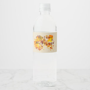 Etiqueta Para Botella De Agua Bendiciones del otoño