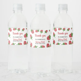 Etiqueta Para Botella De Agua Berry First Birday Cute Strawberry Chica Cute