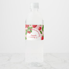 Etiqueta Para Botella De Agua Berry Sweet Raspberry Kids Birthday Fiesta -