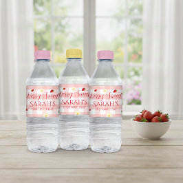 Etiqueta Para Botella De Agua Berry Sweet Strawberry 1st Birthday Party