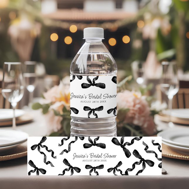 Etiqueta Para Botella De Agua Black Bow (Subido por el creador)