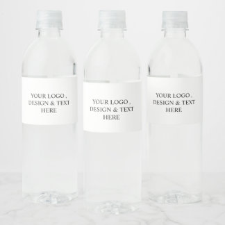 Etiqueta Para Botella De Agua Blanco Personalizado – Su logotipo y texto aquí
