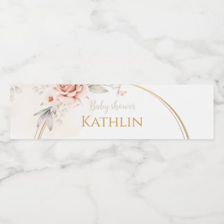 Etiqueta Para Botella De Agua Blooming Baby Shower Invitation