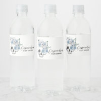 Blue Gothic Floral Skull Baby Shower