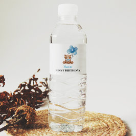 Etiqueta Para Botella De Agua Blue Teddy Bear primera etiqueta de botella de agu