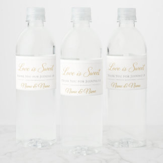 Etiqueta Para Botella De Agua Blush Pink & Gold Wedding Water Bottle Label –🤍  