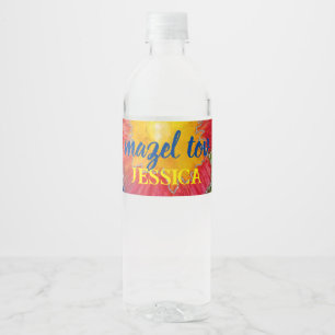 Etiqueta Para Botella De Agua BM Bar Bat Mitzvah Tie Dye