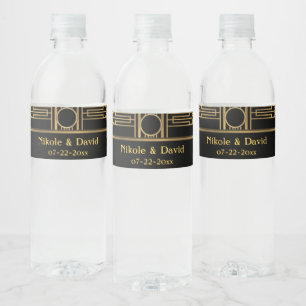 Etiqueta Para Botella De Agua Boda Art Deco Gatsby