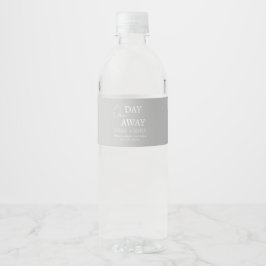 Etiqueta Para Botella De Agua Boda Cena de Ensayo Moderno Gris Un Día
