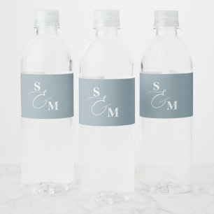 Etiqueta Para Botella De Agua Boda de Ampersand de Letra Clásica Monograma