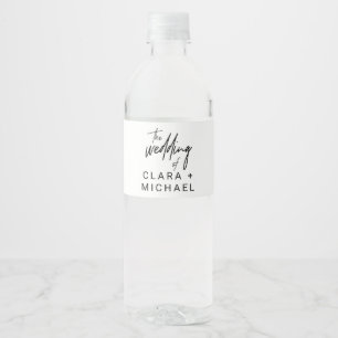 Etiqueta Para Botella De Agua Boda de caligrafía caprichosa