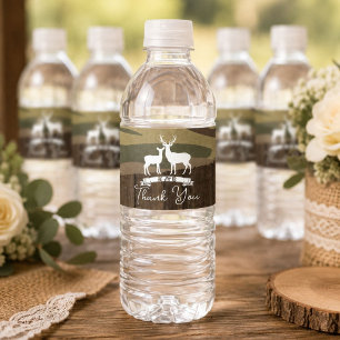 Etiqueta Para Botella De Agua Boda de Ciervo Occidental La Caza Ha Terminado