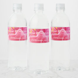 Etiqueta Para Botella De Agua Boda de diseño floral rosa