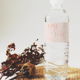Etiqueta Para Botella De Agua Boda de Ensayo de Un Día Más Rosa Pálido