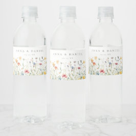 Etiqueta Para Botella De Agua Boda de flores silvestres boho chic
