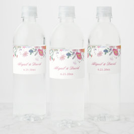 Etiqueta Para Botella De Agua Boda de flores silvestres frescas