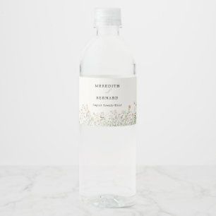 Etiqueta Para Botella De Agua Boda de flores silvestres rústicas vintage