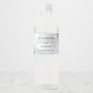 Etiqueta Para Botella De Agua Boda de invierno floral de elegante vegetación