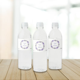 Etiqueta Para Botella De Agua Boda de jardín morado floral